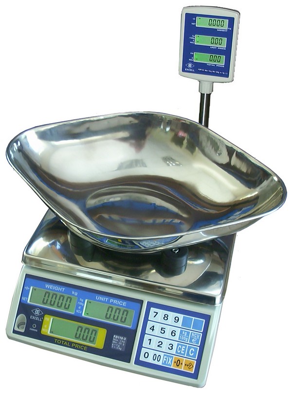 EXCELL FDP-110 DIGITAL RETAIL SCALES with TOWER DISPLAY P3