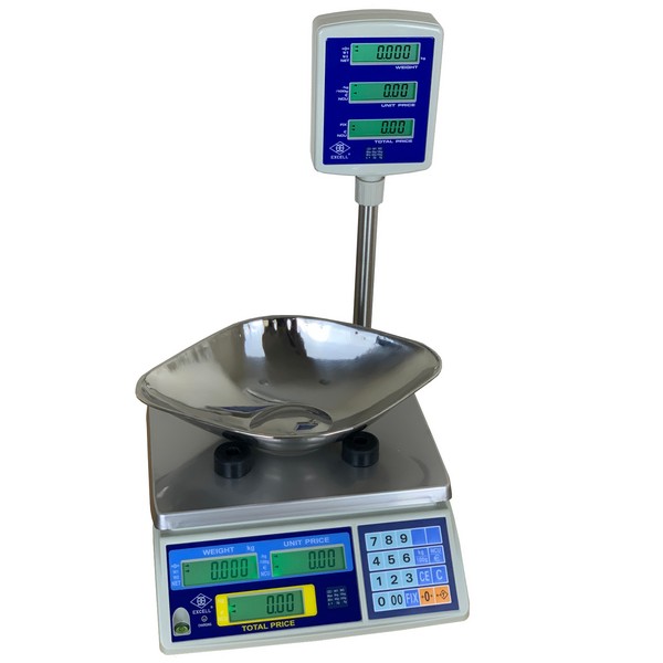 EXCELL FDP-110 DIGITAL RETAIL SCALES with TOWER DISPLAY P4